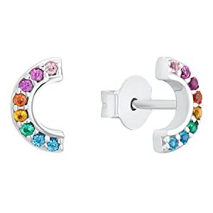 s.Oliver Stud earrings Girl's Kids Ear jewelry, with Zirconia synth., 0,4 cm, Multicolor, Rainbow, Comes in jewelry gift box, 2031533 s.Oliver Stud earrings Girl's Kids Ear jewelry, with Zirconia synth., 0,4 cm, Multicolor, Rainbow, Comes in jewelry gift box, 2031533