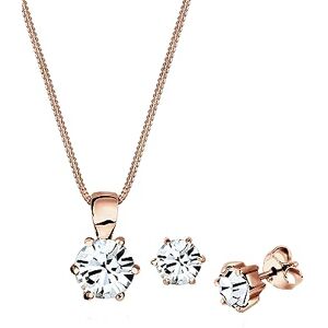 Elli Jewelry Set Basic Crystals 925 Sterling Silver Rose Gold Plated Elli Jewelry Set Basic Crystals 925 Sterling Silver Rose Gold Plated