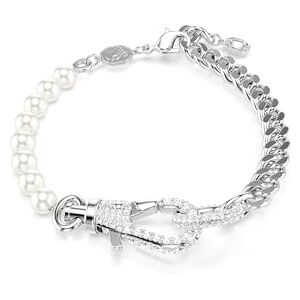 Swarovski Dextera bracelet, Pavé, Crystal pearl, White, Rhodium plated Swarovski Dextera bracelet, Pavé, Crystal pearl, White, Rhodium plated