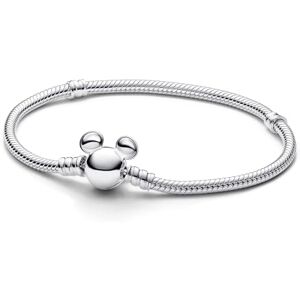 PANDORA Disney snake chain sterling silver bracelet with Mickey Mouse clasp, 16 PANDORA Disney snake chain sterling silver bracelet with Mickey Mouse clasp, 16