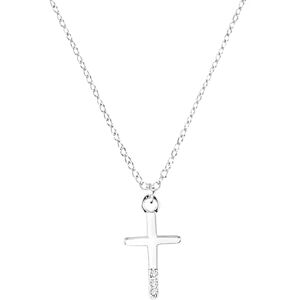 s.Oliver necklace with pendant 925 Sterling silver girls' children's necklace, with zirconia synth., 37+3 cm, silver, cross, comes in jewelry gift box s.Oliver necklace with pendant 925 Sterling silver girls' children's necklace, with zirconia synth., 37+3 cm, silver, cross, comes in jewelry gift box