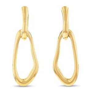 Calvin Klein Women's CK STATEMENT LINKS Collection Pendant Earrings in Yellow Gold 35000750 Calvin Klein Women's CK STATEMENT LINKS Collection Pendant Earrings in Yellow Gold 35000750