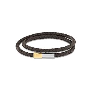 Calvin Klein Men's INDUSTRIAL FACETS Collection Bracelet with Double-Wrap Braided Brown Leather 35100044 Calvin Klein Men's INDUSTRIAL FACETS Collection Bracelet with Double-Wrap Braided Brown Leather 35100044
