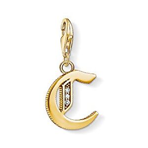 Thomas Sabo Women Charm Pendant Letter A-Z Charm Club 18k Yellow Gold Plating 925 Sterling Silver, Letter C Thomas Sabo Women Charm Pendant Letter A-Z Charm Club 18k Yellow Gold Plating 925 Sterling Silver, Letter C