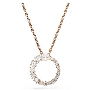 Swarovski Matrix pendant, Crystal pearl, Round cut, White, Rose gold-tone plated Swarovski Matrix pendant, Crystal pearl, Round cut, White, Rose gold-tone plated