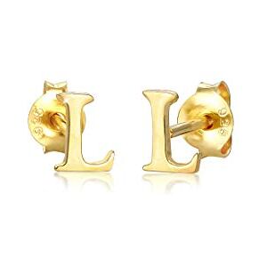 Elli Earrings Studs Letter L Initials Minimal in 925 Sterling Silver Gold Plated Elli Earrings Studs Letter L Initials Minimal in 925 Sterling Silver Gold Plated
