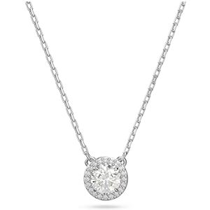 Swarovski Constella Necklace, White Round Cut Pendant Crystal, Rhodium Plated Necklace, from the Constella Collection Swarovski Constella Necklace, White Round Cut Pendant Crystal, Rhodium Plated Necklace, from the Constella Collection