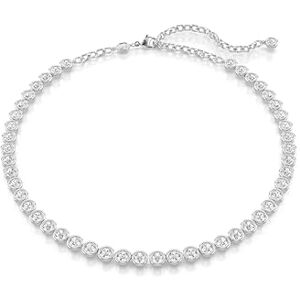 Swarovski Imber Tennis necklace, Round cut, White, Rhodium plated Swarovski Imber Tennis necklace, Round cut, White, Rhodium plated