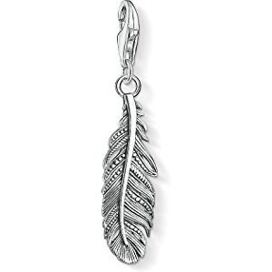 Thomas Sabo Unisex Charm Pendant Feather Blackened Charm Club 925 Sterling Silver 1559-637-21 Thomas Sabo Unisex Charm Pendant Feather Blackened Charm Club 925 Sterling Silver 1559-637-21