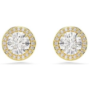 Swarovski Una Angelic Stud Earrings, Clear Round-Cut Crystals in a Gold-Tone Finished Setting, Part of the Una Angelic Collection Swarovski Una Angelic Stud Earrings, Clear Round-Cut Crystals in a Gold-Tone Finished Setting, Part of the Una Angelic Collection