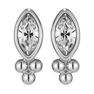 Olivia Burton Women's DAINTY Collection Stud Earrings in Stainless Steel with Marquise-Cut Crystal and Caviar Beads 24100285 Olivia Burton Women's DAINTY Collection Stud Earrings in Stainless Steel with Marquise-Cut Crystal and Caviar Beads 24100285
