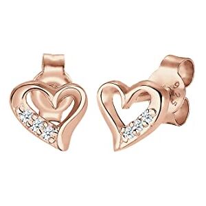 DIAMORE Elli DIAMONDS Earrings Women Heart Earstuds Love with Diamond (0.03 ct) in 925 Sterling Silver DIAMORE Elli DIAMONDS Earrings Women Heart Earstuds Love with Diamond (0.03 ct) in 925 Sterling Silver