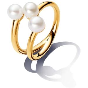 PANDORA Essence 14k Gold-plated open ring with white treated freshwater cultured pearl, 58 PANDORA Essence 14k Gold-plated open ring with white treated freshwater cultured pearl, 58