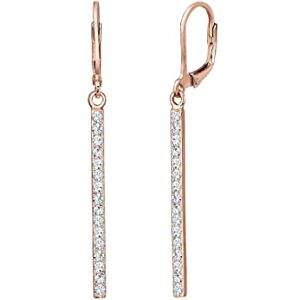Elli Earrings Women Pendant Geo Statement with Crystals in 925 Sterling Silver Rosegold-Plated Elli Earrings Women Pendant Geo Statement with Crystals in 925 Sterling Silver Rosegold-Plated