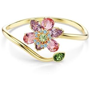 Swarovski Idyllia bangle, Mixed cuts, Flower, Multicolored, Gold-tone plated Swarovski Idyllia bangle, Mixed cuts, Flower, Multicolored, Gold-tone plated