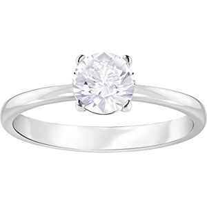 Swarovski Attract Ring, Women's Ring with a Round White Crystal and a Rhodium Plated Setting, Size 60, a Part of the Attract Collection Swarovski Attract Ring, Women's Ring with a Round White Crystal and a Rhodium Plated Setting, Size 60, a Part of the Attract Collection