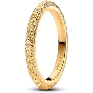 PANDORA ME Texture 14k gold-plated ring with clear cubic zirconia, 58 PANDORA ME Texture 14k gold-plated ring with clear cubic zirconia, 58
