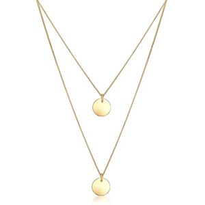 Elli Necklace Layer-Look with Geo Minimal Platelet Pendants in 925 Sterling Silver Gold Plated Elli Necklace Layer-Look with Geo Minimal Platelet Pendants in 925 Sterling Silver Gold Plated