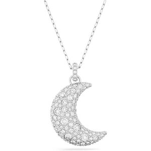 Swarovski Luna Pendant Necklace, Crescent Moon Motif with White Pavé Stones in a Rhodium Plated Setting, from the Luna Collection Swarovski Luna Pendant Necklace, Crescent Moon Motif with White Pavé Stones in a Rhodium Plated Setting, from the Luna Collection