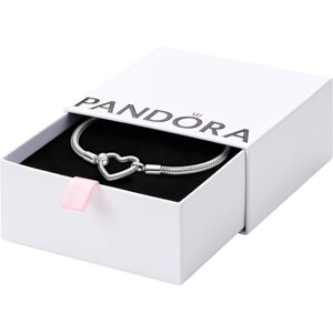 PANDORA Moments Women's Sterling Silver Heart Closure Snake Chain Bracelet, Size 20, No Box PANDORA Moments Women's Sterling Silver Heart Closure Snake Chain Bracelet, Size 20, No Box