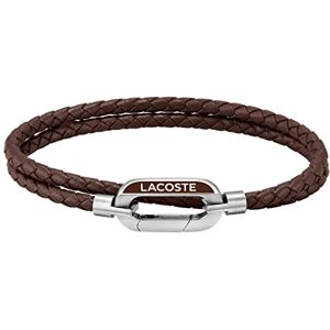 Lacoste Men's STARBOARD Collection Bracelet with Double-Wrap Braided Brown Leather 2040113 Lacoste Men's STARBOARD Collection Bracelet with Double-Wrap Braided Brown Leather 2040113