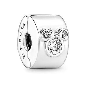 PANDORA Disney Minnie and Mickey Mouse sterling silver clip with clear cubic zirconia PANDORA Disney Minnie and Mickey Mouse sterling silver clip with clear cubic zirconia
