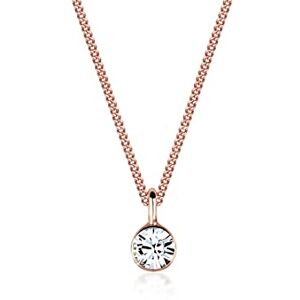 Elli Necklace Solitaire Crystals 925 Silver Rosegold Plated Elli Necklace Solitaire Crystals 925 Silver Rosegold Plated
