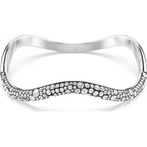 Swarovski Sublima Bangle Bracelet, Clear Round-Cut Crystals in a Rhodium-Finished Setting, Size L, Part of the Sublima Collection Swarovski Sublima Bangle Bracelet, Clear Round-Cut Crystals in a Rhodium-Finished Setting, Size L, Part of the Sublima Collection