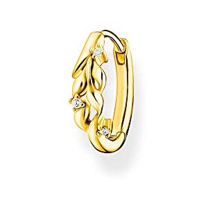 Thomas Sabo single Creole leaves with stones gold-plated silver CR681-414-14 Thomas Sabo single Creole leaves with stones gold-plated silver CR681-414-14