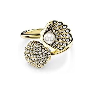 Swarovski Idyllia open ring, Crystal pearl, Shell, White, Gold-tone plated Swarovski Idyllia open ring, Crystal pearl, Shell, White, Gold-tone plated
