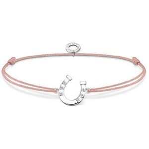 Thomas Sabo LS124-173-19-L20V Nylon and 925 Sterling Silver Horseshoe Bracelet 20 cm Beige Thomas Sabo LS124-173-19-L20V Nylon and 925 Sterling Silver Horseshoe Bracelet 20 cm Beige