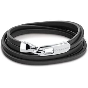 Calvin Klein Men's WRAPPED & BRAIDED Collection Bracelet with Black Leather and Stainless Steel Closure 35000109 Calvin Klein Men's WRAPPED & BRAIDED Collection Bracelet with Black Leather and Stainless Steel Closure 35000109
