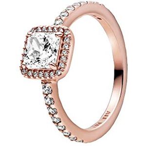 PANDORA Timeless Elegance 14k Rose gold-plated ring with clear cubic zirconia, 48 PANDORA Timeless Elegance 14k Rose gold-plated ring with clear cubic zirconia, 48