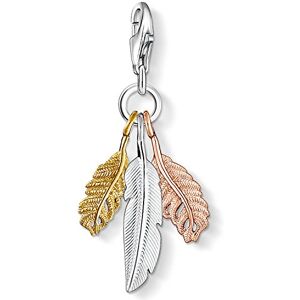 Thomas Sabo Women Charm Pendant Feathers Yellow Gold Rose Gold Charm Club 925 Sterling Silver 1010-431-12 Thomas Sabo Women Charm Pendant Feathers Yellow Gold Rose Gold Charm Club 925 Sterling Silver 1010-431-12