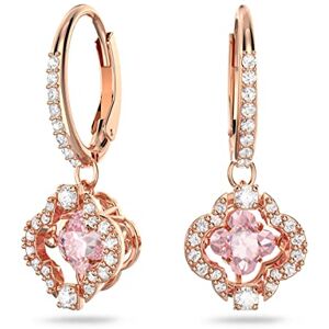 Swarovski Sparkling Dance earrings, Clover, Pink, Rose gold-tone plated Swarovski Sparkling Dance earrings, Clover, Pink, Rose gold-tone plated
