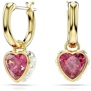 Swarovski Chroma drop earrings, Heart, Red, Gold-tone plated Swarovski Chroma drop earrings, Heart, Red, Gold-tone plated