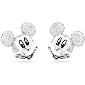 Swarovski Disney100 Pierced Stud Earrings, Mickey Mouse Motif with White Crystal Pavé, Rhodium Plated Setting, from the Disney100 Collection Swarovski Disney100 Pierced Stud Earrings, Mickey Mouse Motif with White Crystal Pavé, Rhodium Plated Setting, from the Disney100 Collection