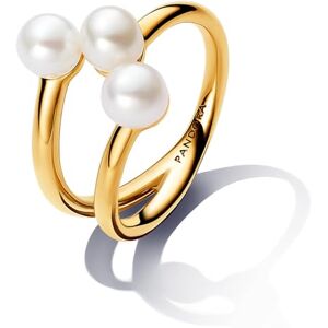 PANDORA Essence 14k Gold-plated open ring with white treated freshwater cultured pearl, 52 PANDORA Essence 14k Gold-plated open ring with white treated freshwater cultured pearl, 52