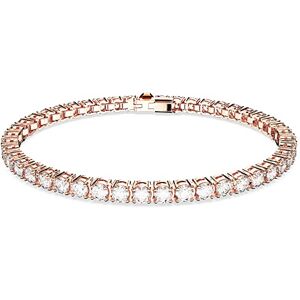 Swarovski Matrix Tennis bracelet, Round cut, White, Rose gold-tone plated, S Swarovski Matrix Tennis bracelet, Round cut, White, Rose gold-tone plated, S