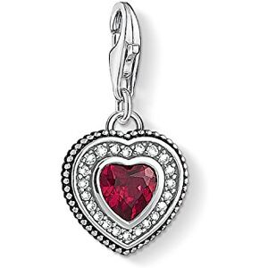 Thomas Sabo Women Charm Pendant Heart with Red Stone Charm Club 925 Sterling Silver 1478-640-10 Thomas Sabo Women Charm Pendant Heart with Red Stone Charm Club 925 Sterling Silver 1478-640-10