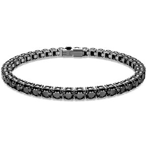 Swarovski Matrix Tennis Bracelet, Round Mixed-Cut Black Stones in a Ruthenium Plated Setting, From the Matrix Collection, Size M Swarovski Matrix Tennis Bracelet, Round Mixed-Cut Black Stones in a Ruthenium Plated Setting, From the Matrix Collection, Size M