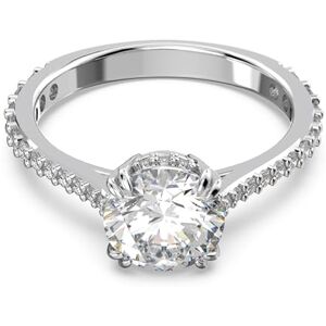 Swarovski Constella Cocktail Ring, White Princess Cut and Pavé Crystals in a Rhodium Plated Setting, from the Constella Collection, Size 50 Swarovski Constella Cocktail Ring, White Princess Cut and Pavé Crystals in a Rhodium Plated Setting, from the Constella Collection, Size 50