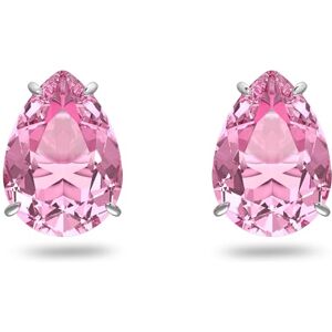 Swarovski Pink Stud Earrings, Pink Teardrop Cut Crystals, Rhodium Plated from the Gema Collection Swarovski Pink Stud Earrings, Pink Teardrop Cut Crystals, Rhodium Plated from the Gema Collection