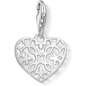 Thomas Sabo Women Charm Pendant Heart Ornament Charm Club 925 Sterling Silver 1497-001-12 Thomas Sabo Women Charm Pendant Heart Ornament Charm Club 925 Sterling Silver 1497-001-12