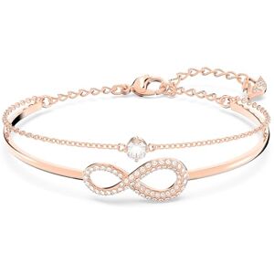 Swarovski Infinity bangle, Infinity, White, Rose gold-tone plated Swarovski Infinity bangle, Infinity, White, Rose gold-tone plated