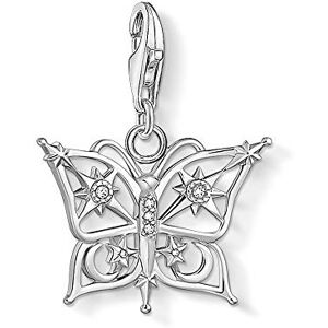 Thomas Sabo Women's Charm Pendant Butterfly Charm Club 925 Sterling Silver, 2,4 x 1,9 cm, Sterling Silver Cubic Zirconia, Cubic Zirconia Thomas Sabo Women's Charm Pendant Butterfly Charm Club 925 Sterling Silver, 2,4 x 1,9 cm, Sterling Silver Cubic Zirconia, Cubic Zirconia