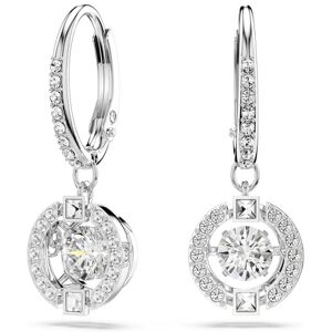 Swarovski Sparkling Dance earrings, Round, White, Rhodium plated Swarovski Sparkling Dance earrings, Round, White, Rhodium plated