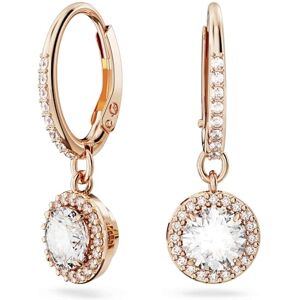 Swarovski Constella drop earrings, Round cut, Pavé, White, Rose gold-tone plated Swarovski Constella drop earrings, Round cut, Pavé, White, Rose gold-tone plated