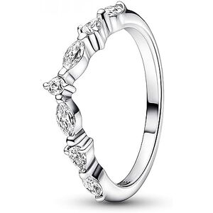 PANDORA Timeless Wish Sparkling Alternating sterling silver ring with clear cubic zirconia, 50 PANDORA Timeless Wish Sparkling Alternating sterling silver ring with clear cubic zirconia, 50