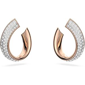 Swarovski Ribbon Small Hoop Earrings, White Pavé Crystal in a Gold Tone Plated Setting, from the Millenia Collection Swarovski Ribbon Small Hoop Earrings, White Pavé Crystal in a Gold Tone Plated Setting, from the Millenia Collection